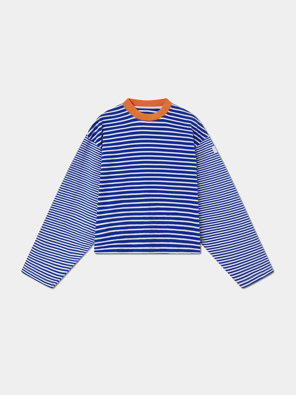 KNIT STRIPED PULLOVER BLUE