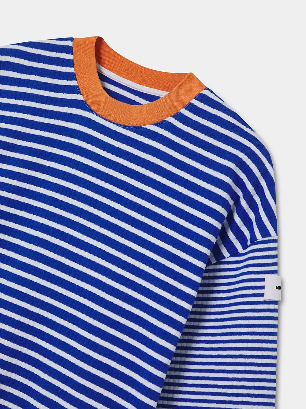 KNIT STRIPED PULLOVER BLUE