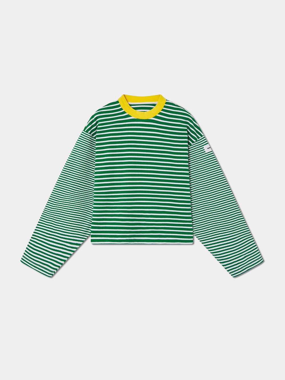 KNIT STRIPED PULLOVER GREEN