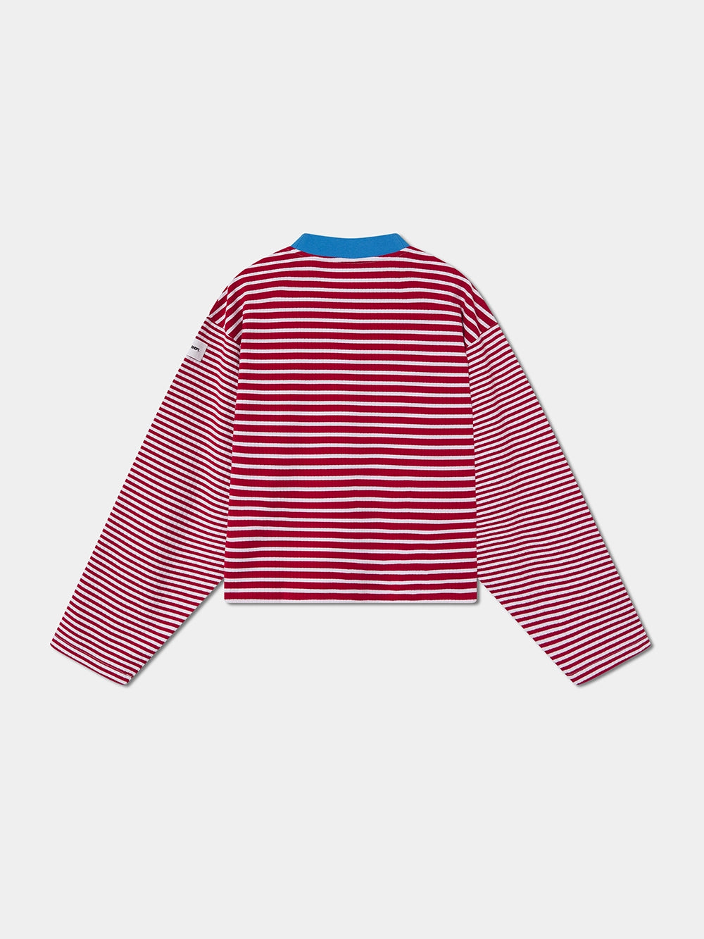 KNIT STRIPED PULLOVER RED