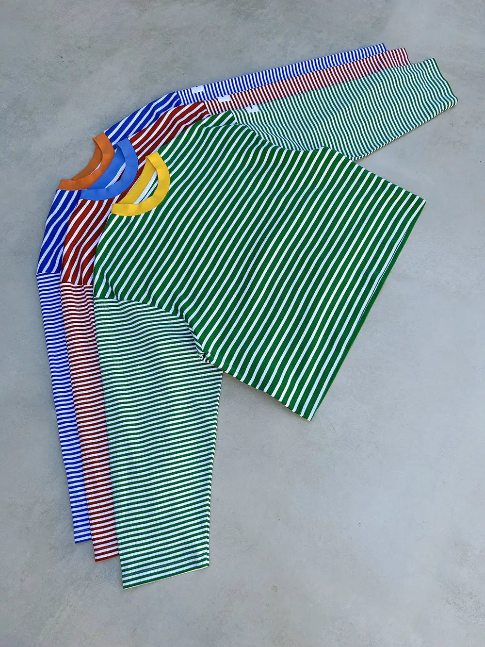 KNIT STRIPED PULLOVER GREEN