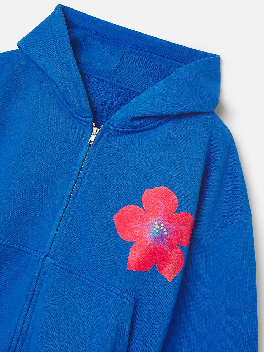HIBISCUS BLUE ZIP HOODIE