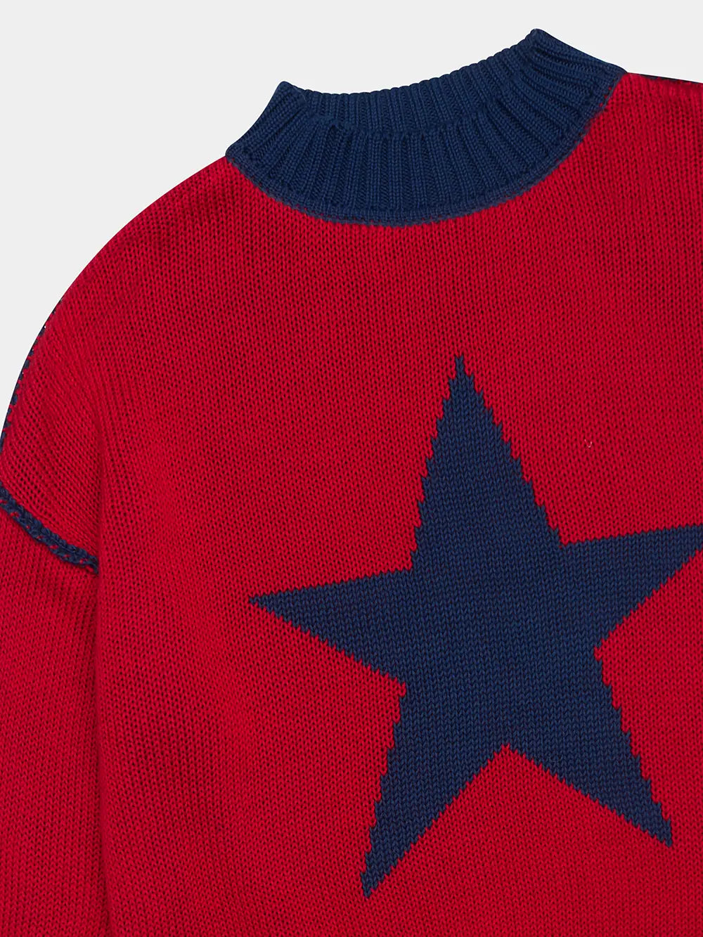 NAVY RED STAR DOUBLE KNIT