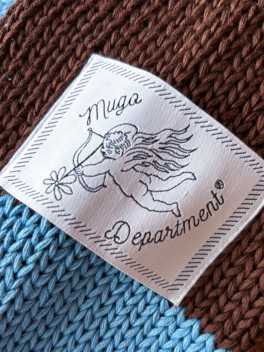 BROWN BLUE STRIPED KNIT