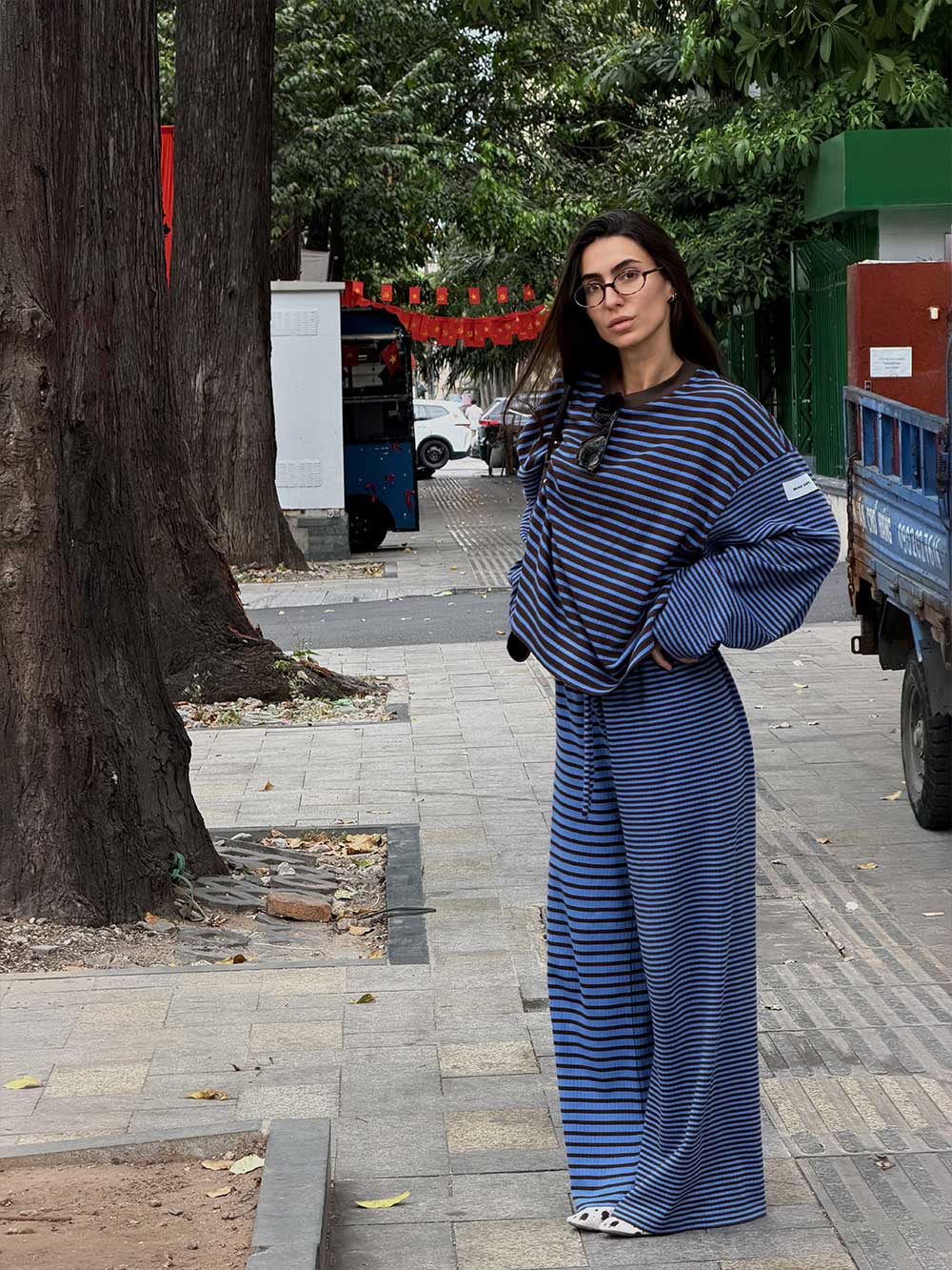 BB KNIT STRIPED PULLOVER