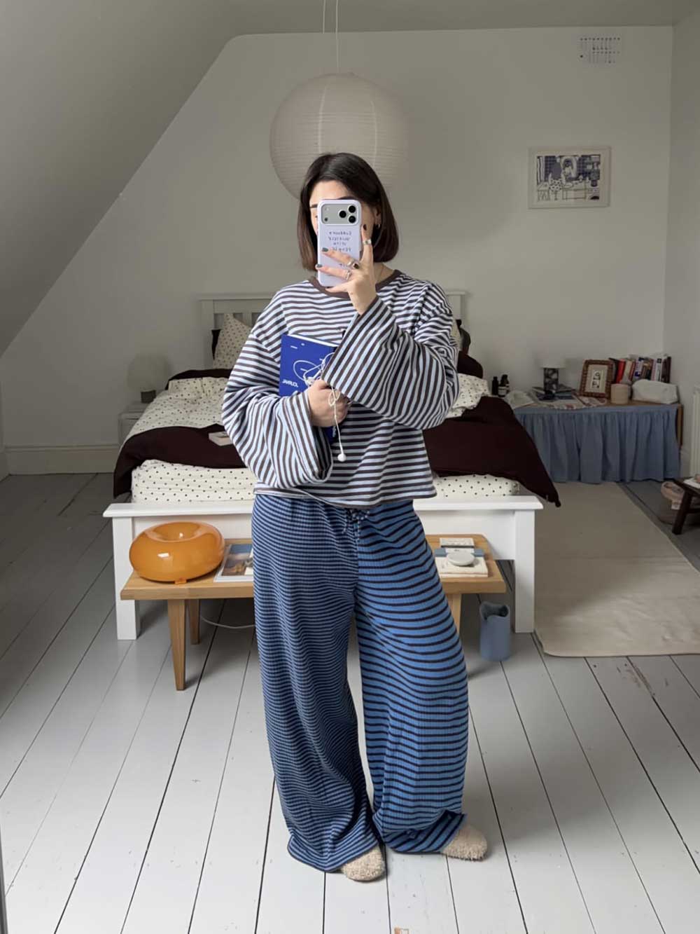 BROWNBLUE STRIPED PANTS