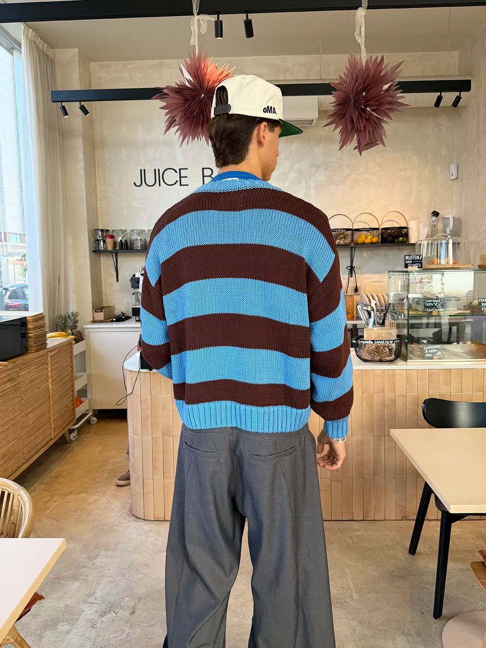 BROWNBLUE STRIPED KNIT