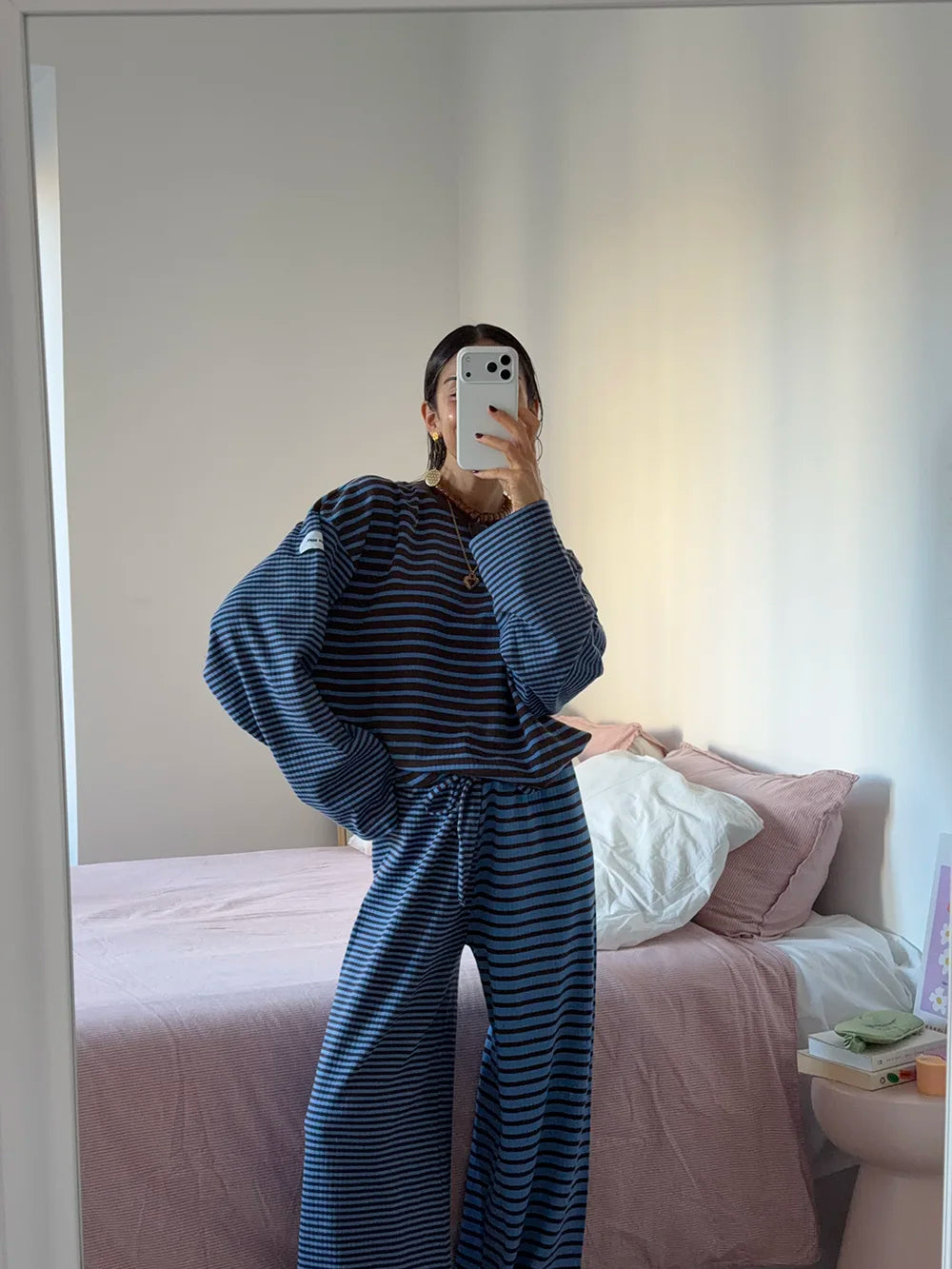 BROWNBLUE STRIPED PANTS