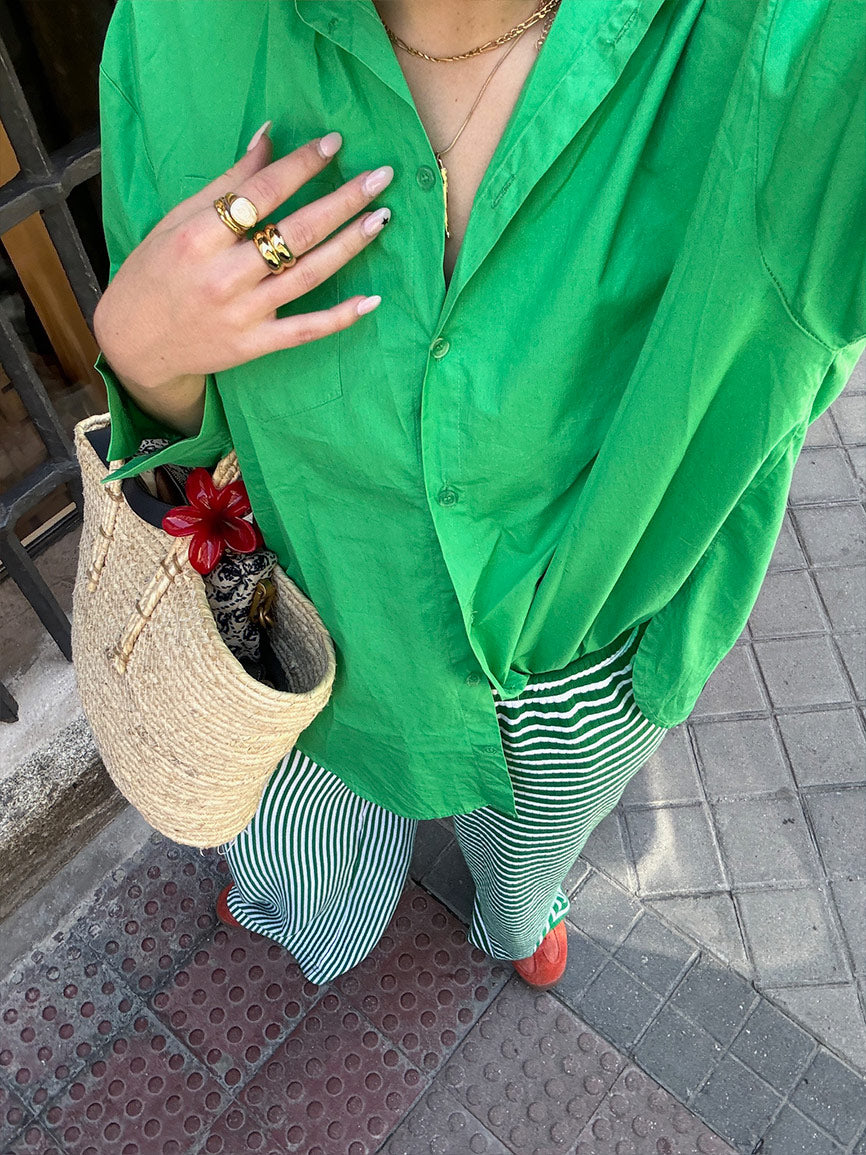 GREEN STRIPPED PANTS