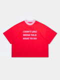 IDONTLIKE RED CROPPED TEE