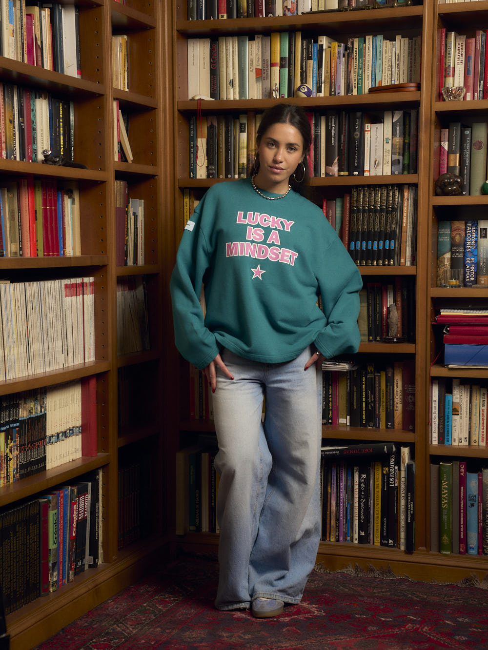 LUCKY MINDSET GREEN CREWNECK