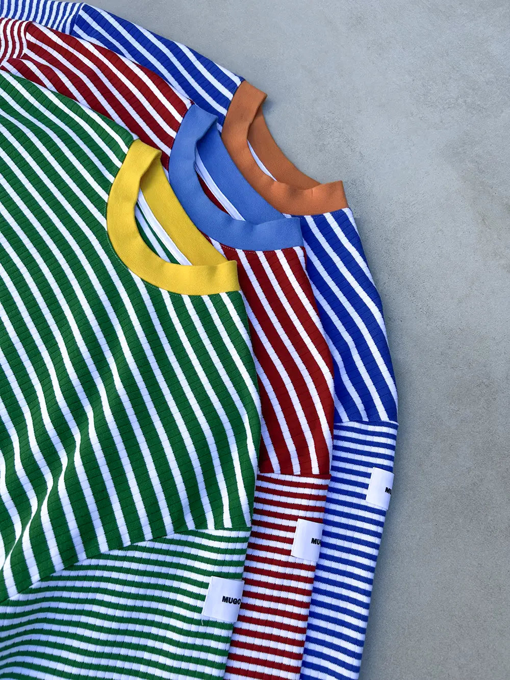 KNIT STRIPED PULLOVER RED