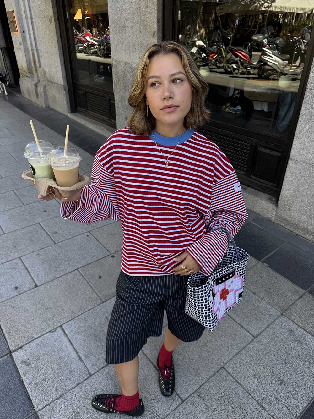 RED STRIPED PULLOVER