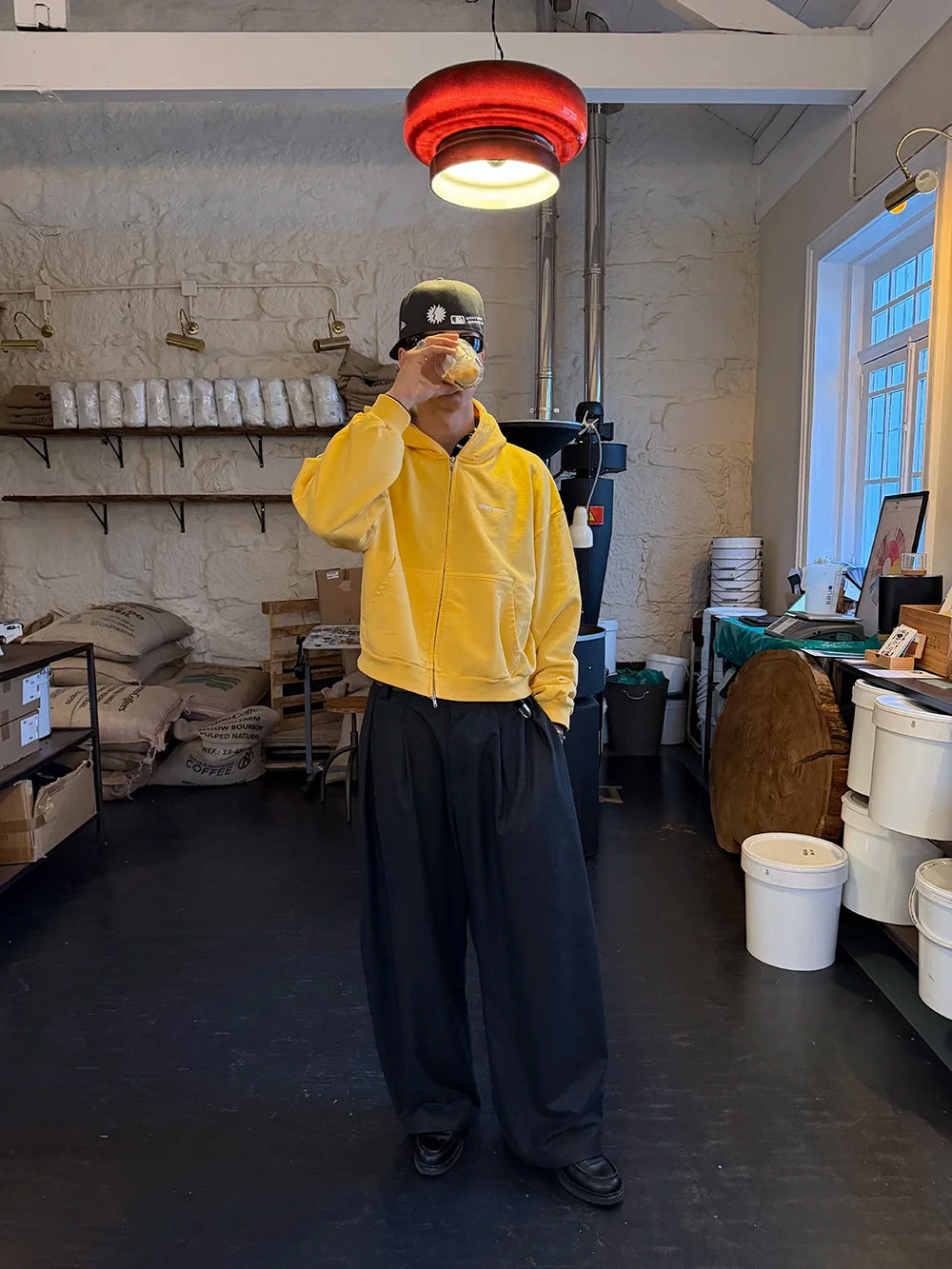 YES YELLOW ZIP HOODIE